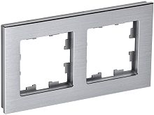 Рамка универсальная IEK Brite РУ-2-1-БрА 2-м. металл алюминий  картинка